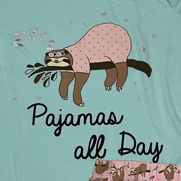 Bobbie Brooks Sloth Pajama Short Set, Size 1X - Picture 4 of 10